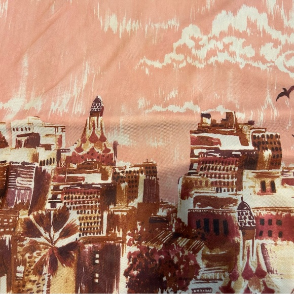 Catherines Pink and Brown Scenic Print Short Sleeve Tunic - Picture 8 of 8